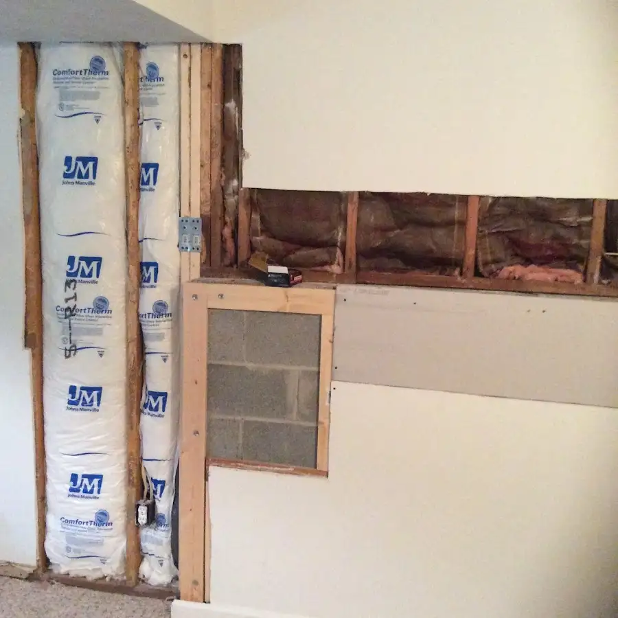 Wall insulation replacement during Basement Flood Cleanup in Selinsgrove